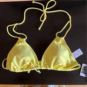 Yellow triangle bikini top
